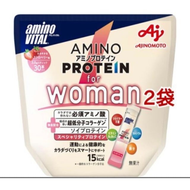 味の素 アミノバイタル アミノプロテイン for Womanストロベリー味60本 食品/飲料/酒の健康食品(プロテイン)の商品写真