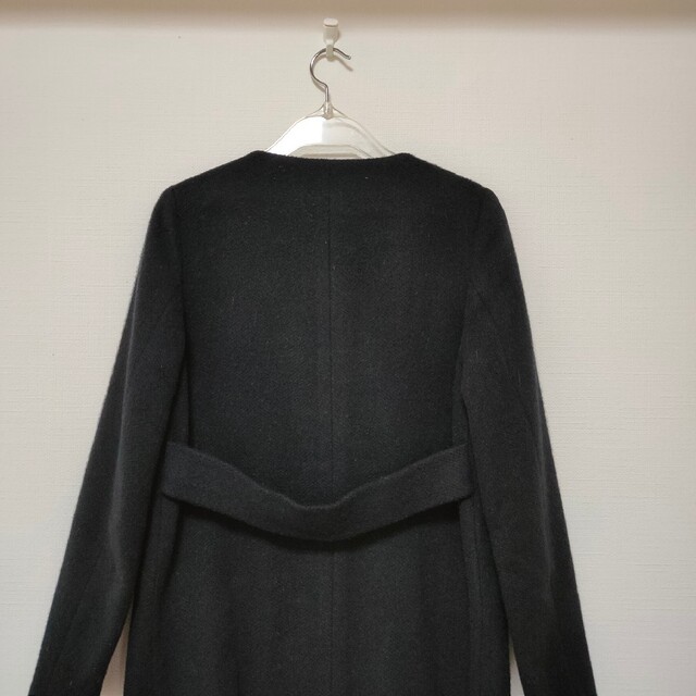 IENA(イエナ)のイエナ IENA ウール素材ノンカラーコート 黒 レディースのジャケット/アウター(ロングコート)の商品写真