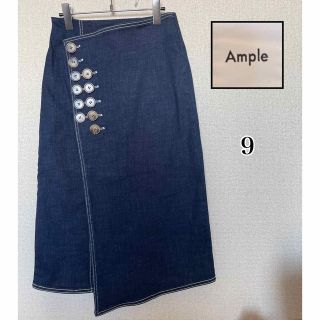 スコットクラブ(SCOT CLUB)の美品 Ample アンプル インディゴ ラップスカート デニム 9(ひざ丈スカート)