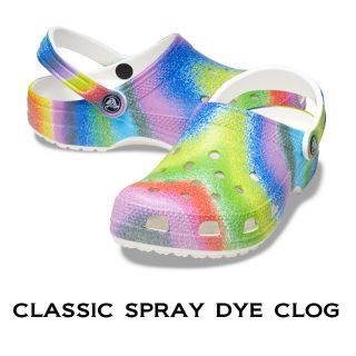 クロックス(crocs)の22cm クロックス クラシック スプレイ ダイ クロッグ ホワイト×マルチ(サンダル)