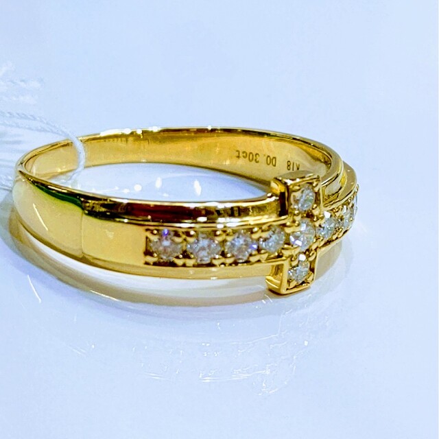 K18刻印天然ダイヤモンドリング レディースのアクセサリー(リング(指輪))の商品写真