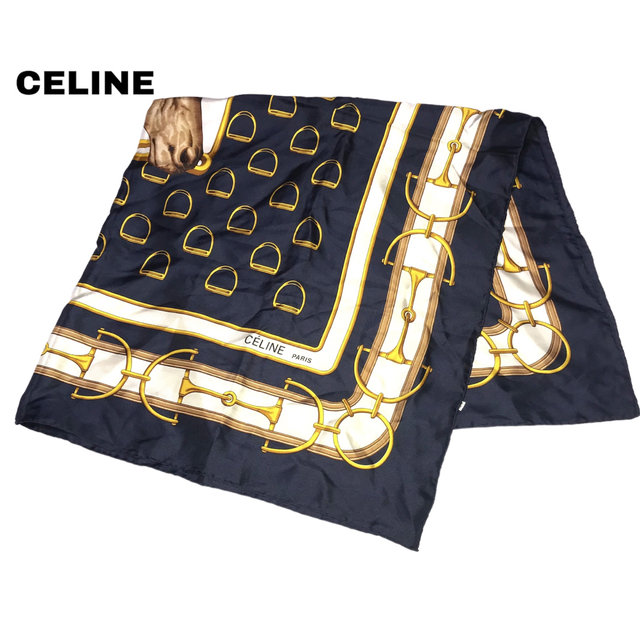 celine(セリーヌ)のCELINE セリーヌ　馬柄シルク大判スカーフ　 レディースのファッション小物(バンダナ/スカーフ)の商品写真