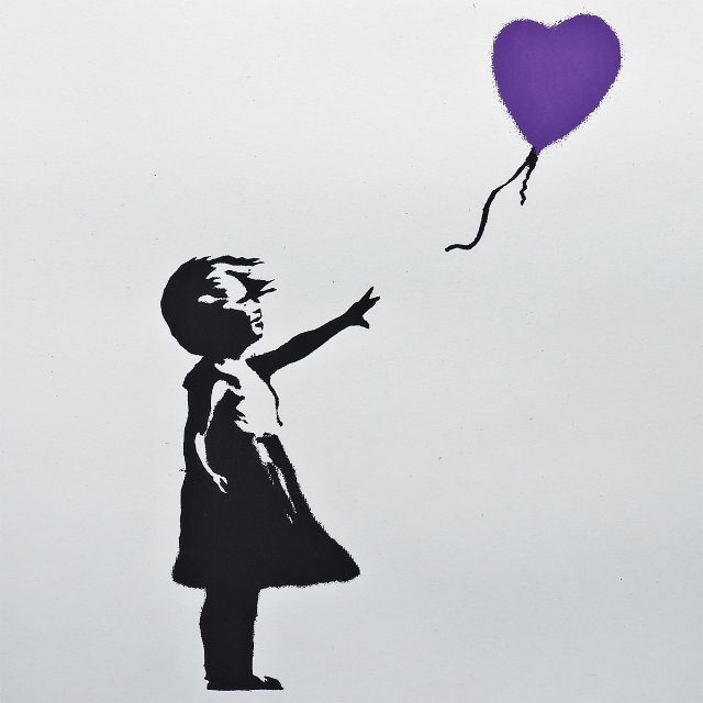 バンクシー Girl with Balloon WCP版 代表作 絵画 版画 | angeloawards.com
