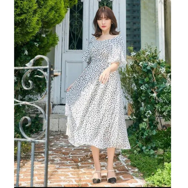 her lip to Heart Petal Midi Dress M ホワイト