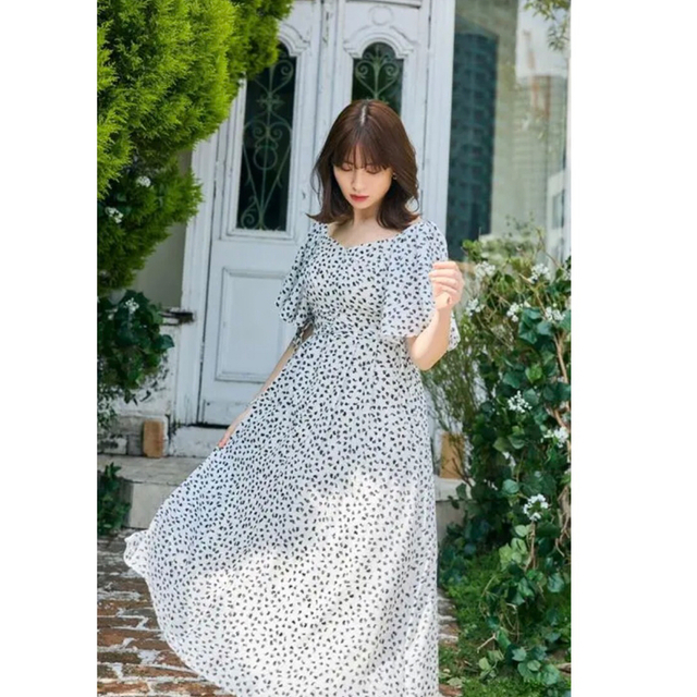 her lip to Heart Petal Midi Dress M ホワイト