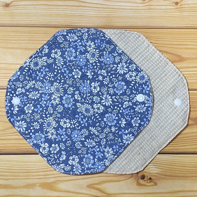 ☆助産師の手作り☆ 布ナプキン 綿100%+国産オーガニックワッフル 花N