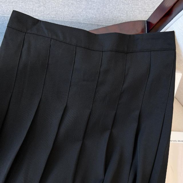 ロング プリーツスカート 大きいサイズ レディース D0313 ブラック レディースのスカート(ロングスカート)の商品写真