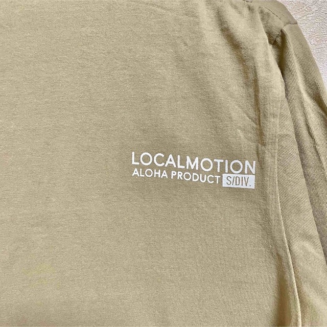 中古 Local Motion メンズ 刺繍文字 長袖Tシャツ 砂色 Sサイズ メンズのトップス(Tシャツ/カットソー(七分/長袖))の商品写真