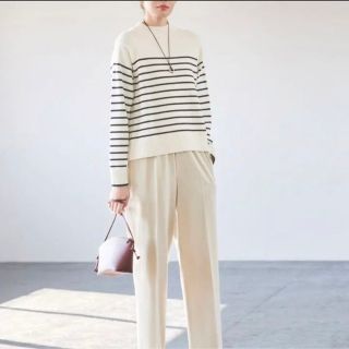 ユニクロ(UNIQLO)のサイズM ウォッシャブル モックネック ボーダー セーター (ニット/セーター)