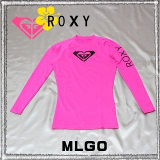 ロキシー(Roxy)の新品　ロキシー　長袖ラッシュガード  WH PINK USサイズ　XL(サーフィン)