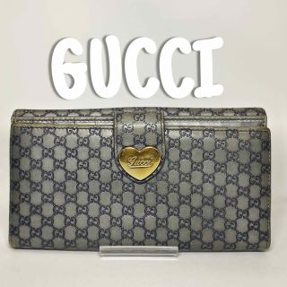 グッチ(Gucci)のGUCCI 長財布 GG マイクロシマ ラブリーハート Wホック(財布)