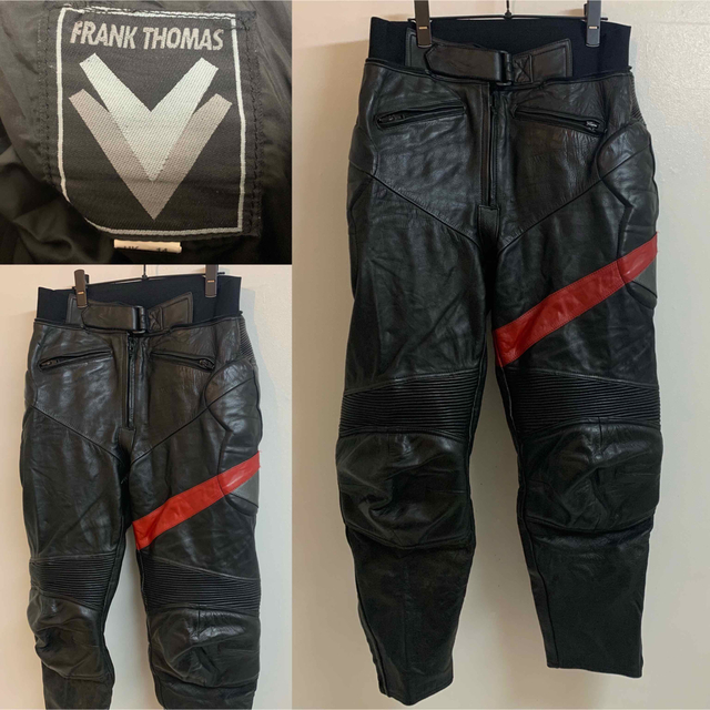 FRANK THOMAS VINTAGE バイカーレザーパンツ ブラック 40 特価商品 www