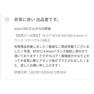 超希少】16コア IE200 300 600 900 リケーブル/4.4mmの通販 by Dr