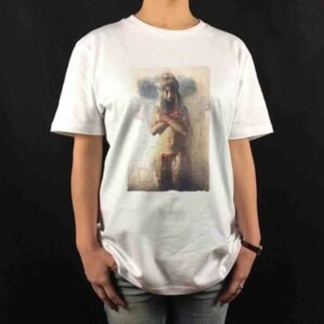 新品 セクシー ヌード 女性 壁画スタンプ ビンテージ ウォールアート Tシャツ
