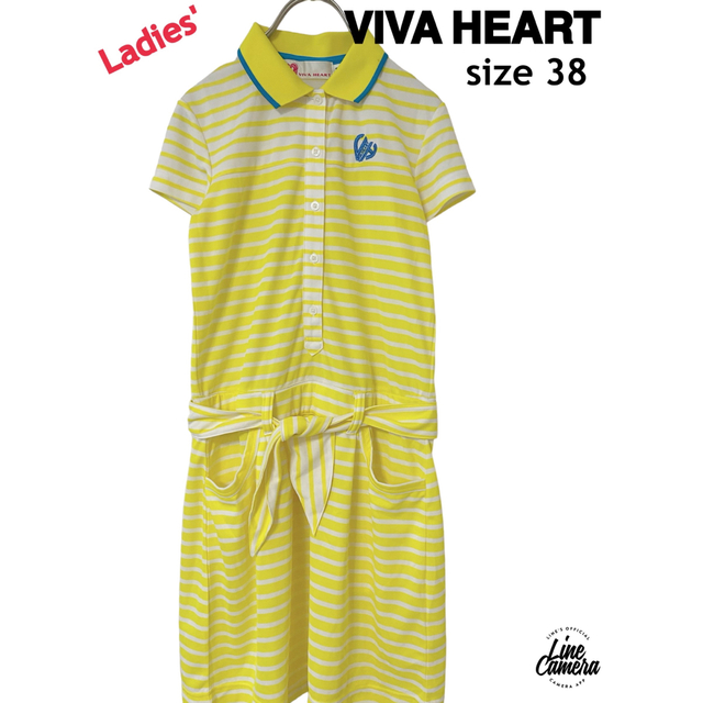 VIVA HEART(ビバハート)のVIVA HEART ビバハート　ワンピース　レディースM  38 春　イエロー スポーツ/アウトドアのゴルフ(ウエア)の商品写真