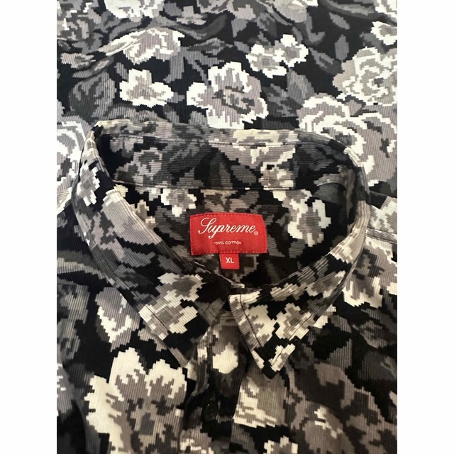 Supreme☆Digi Floral Corduroy Shirt☆XL☆黒 オンラインショップ www