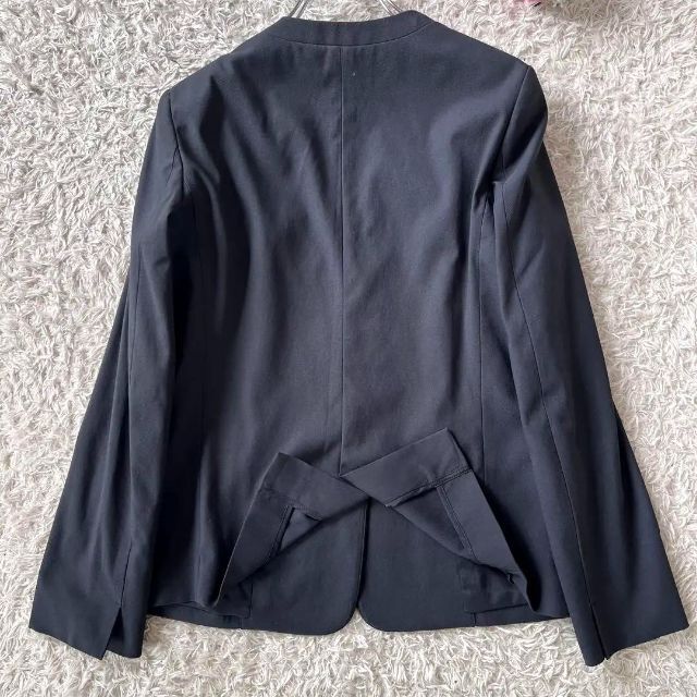 極美品✨プラステ リネンブレンドカラーレスジャケット ネイビー ストレッチ M
