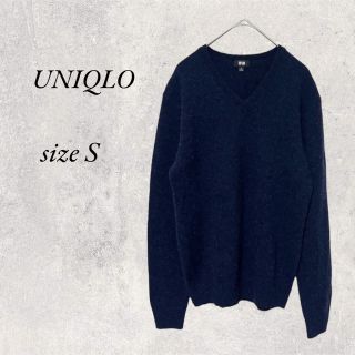 ユニクロ(UNIQLO)のUNIQLO 毛100% ネイビーセーター　size S(ニット/セーター)