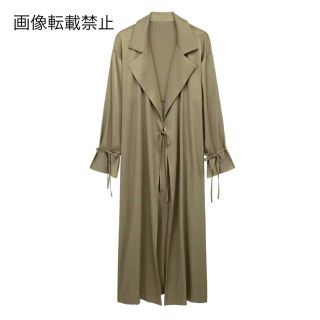 🎓3月新作🏫10652◇サテン ロング トレンチコート(トレンチコート)