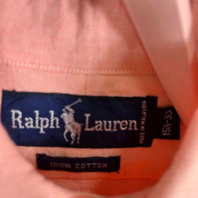 Ralph Lauren(ラルフローレン)のアメリカ古着　ラルフローレン　カラーポロ刺繍BDシャツ　サイズM オレンジ　男女 メンズのトップス(シャツ)の商品写真