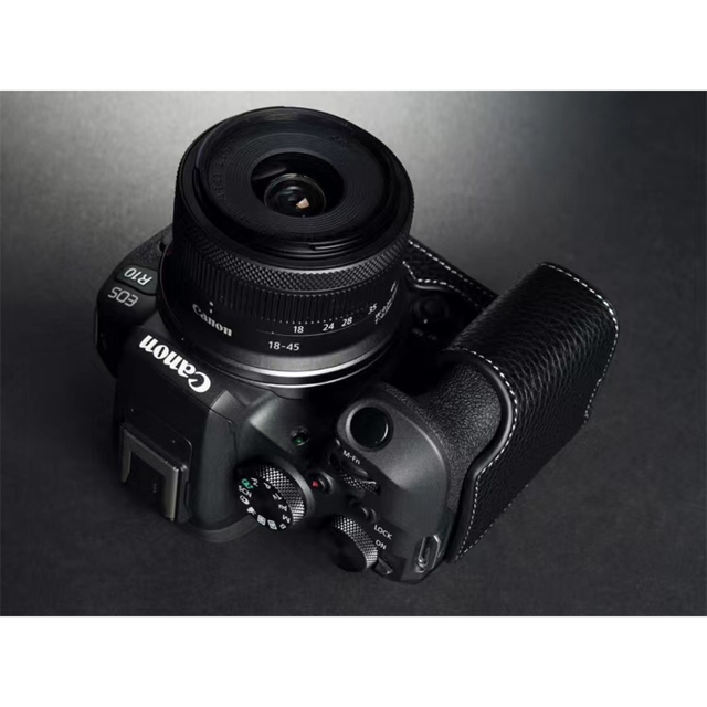 本革 新品 Canon キャノン EOS R10用 本革カメラケース ブラック 2