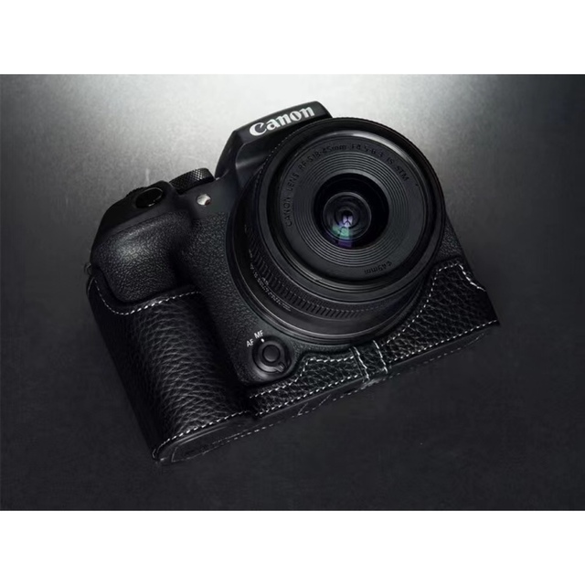 本革 新品 Canon キャノン EOS R10用 本革カメラケース ブラック 3