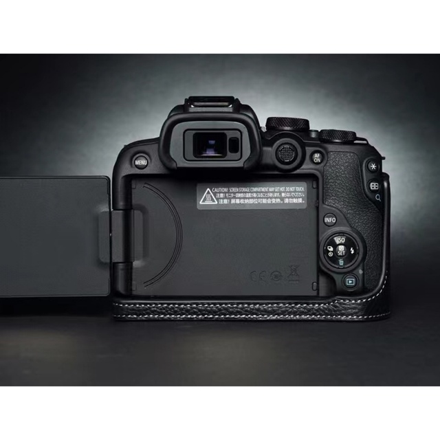 本革 新品 Canon キャノン EOS R10用 本革カメラケース ブラック 5