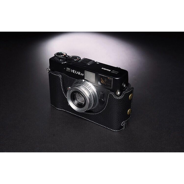 新品 本革 KONICA HEXAR RF用 カメラケース ブラック