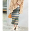 【BEIGE】TRICOTE BORDER SKIRT