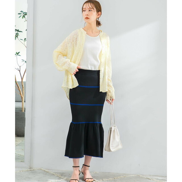 URBAN RESEARCH ROSSO(アーバンリサーチロッソ)の【IVORY】TRICOTE MERMAID SKIRT レディースのスカート(ロングスカート)の商品写真