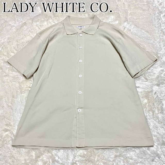 【未使用級】Lady white co. USA製 ニットポロ 抜け感◎38実寸