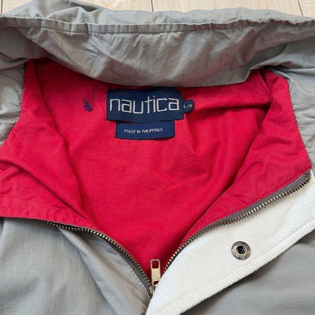 NAUTICA(ノーティカ)の90sヴィンテージ古着NAUTICAノーティカジップアップジャケット　Lベージュ メンズのジャケット/アウター(ブルゾン)の商品写真