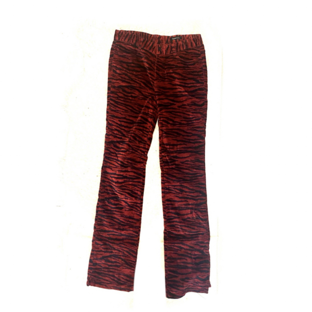 00s velours zebra flare pants