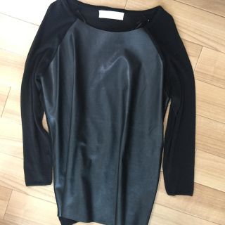 ザラ(ZARA)のzara切り替えレザーニット(ニット/セーター)