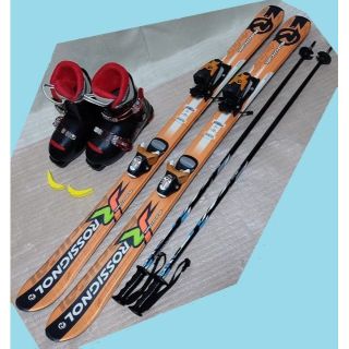 ROSSIGNOL - 子供用 ジュニア ロシニョールスキー板(122cm)、5点