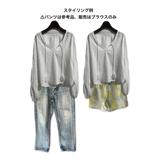 Abercrombie&Fitch(アバクロンビーアンドフィッチ)のアバクロ Abercrombie&Fitch カット刺繍 ブラウス 白 XS レディースのトップス(シャツ/ブラウス(長袖/七分))の商品写真