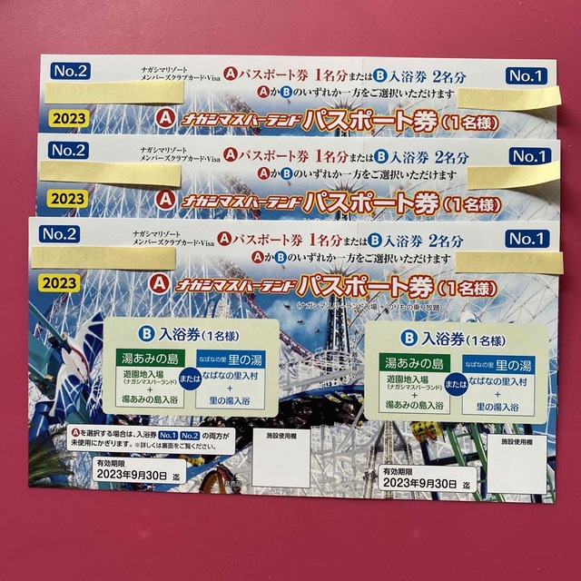ナガシマスパーランドパスポート3枚 遊園地/テーマパーク ナガシマスパーランドパスポート3枚 遊園地/テーマパーク