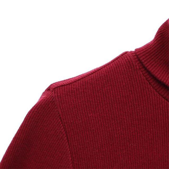 LACOSTE - ラコステ ロゴ刺繍 リブ ニット 38 レッド LACOSTE
