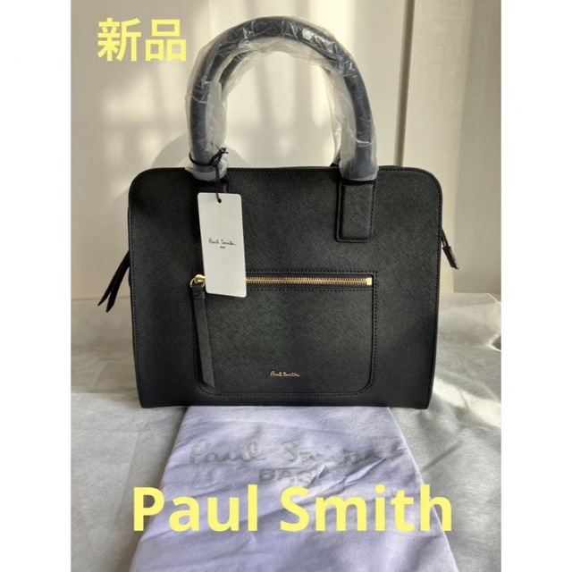 新品 Paul Smith(ポールスミス) レザーハンドバッグ 黒