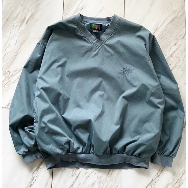 珍カラー vintage 90s 水色グレー プルオーバー ポリ ジャケット