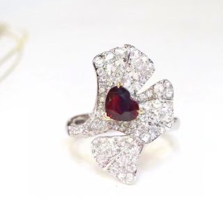 ⭐天然 ルビー ダイヤモンド リング k18 1.07ct