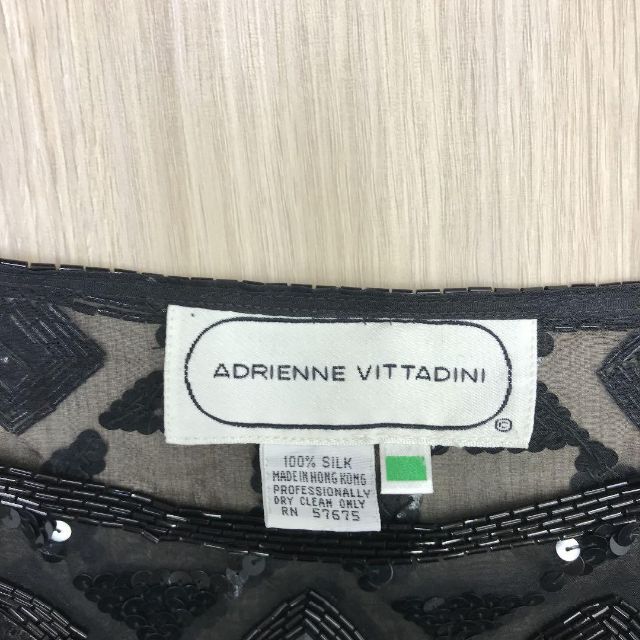 ADRIENNE VITTADINI スパンコール シアー シルク カットソー