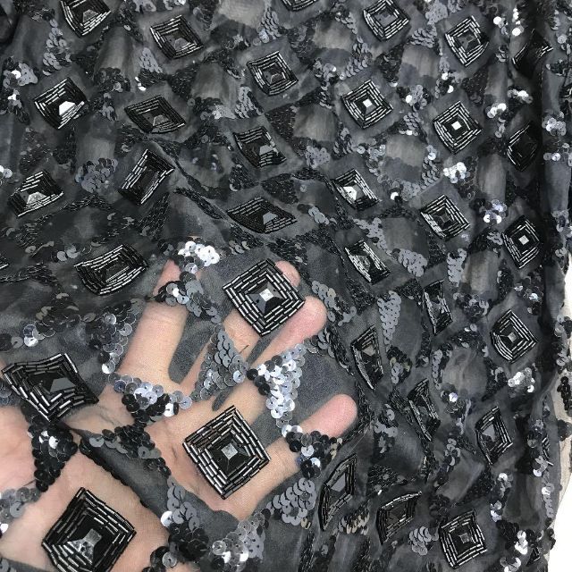 ADRIENNE VITTADINI スパンコール シアー シルク カットソー