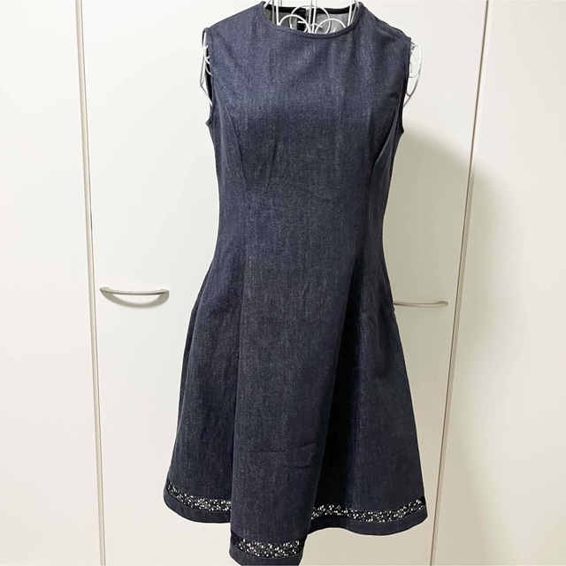 24時間限定! 【美品】FOXEY サイズ40 ひざ丈 デニムワンピース