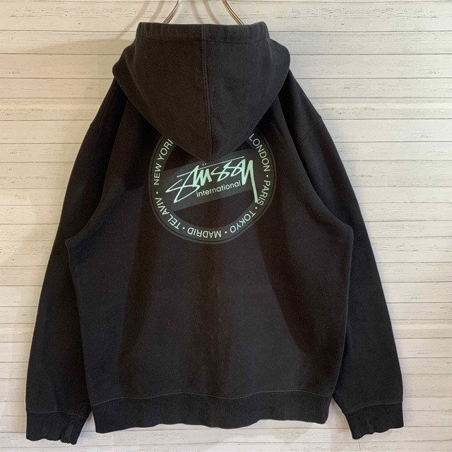 【STUSSY】ステューシー 希少デザイン バックプリント ジップアップパーカー - 2