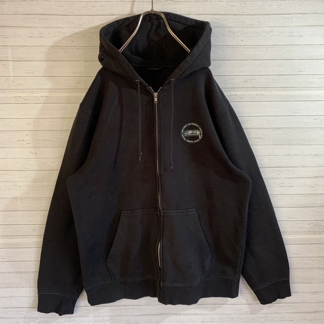 【STUSSY】ステューシー 希少デザイン バックプリント ジップアップパーカー - 1