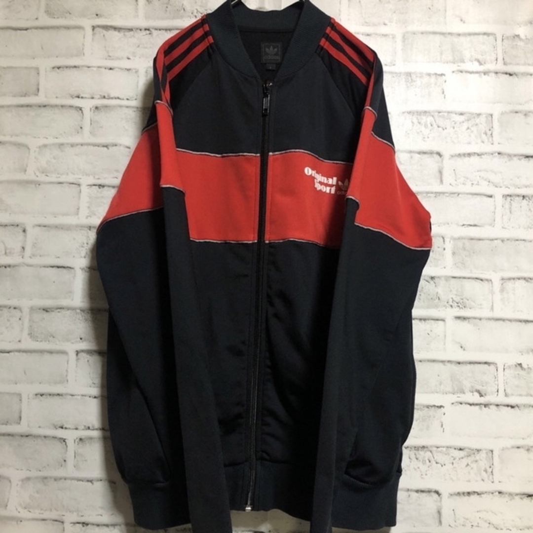 adidas(アディダス)の90s⭐️adidas トラックジャケット L トレファイル vintage黒赤 メンズのトップス(ジャージ)の商品写真