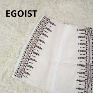 エゴイスト(EGOIST)の【新品】EGOIST　サイド刺繍スカート　ホワイト　1(ミニスカート)