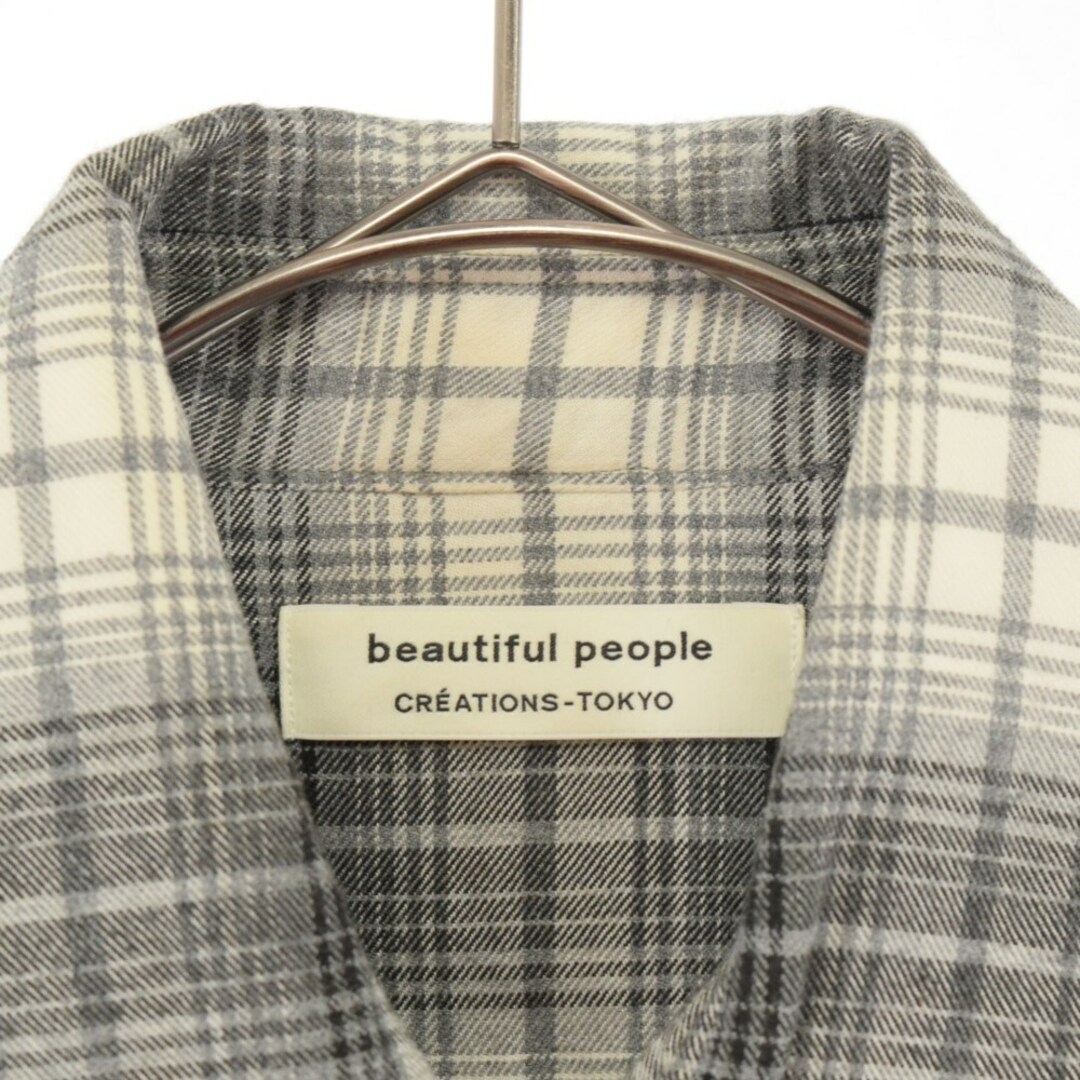 beautiful people(ビューティフルピープル)のbeautiful people ビューティフルピープル コットンウエスタンシャツ チェックシャツ グレー メンズのトップス(シャツ)の商品写真