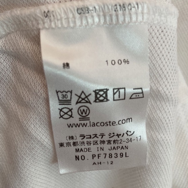 LACOSTE(ラコステ)のLACOSTE ラコステ ポロシャツ ホワイト サイズ34 レディースのトップス(ポロシャツ)の商品写真
